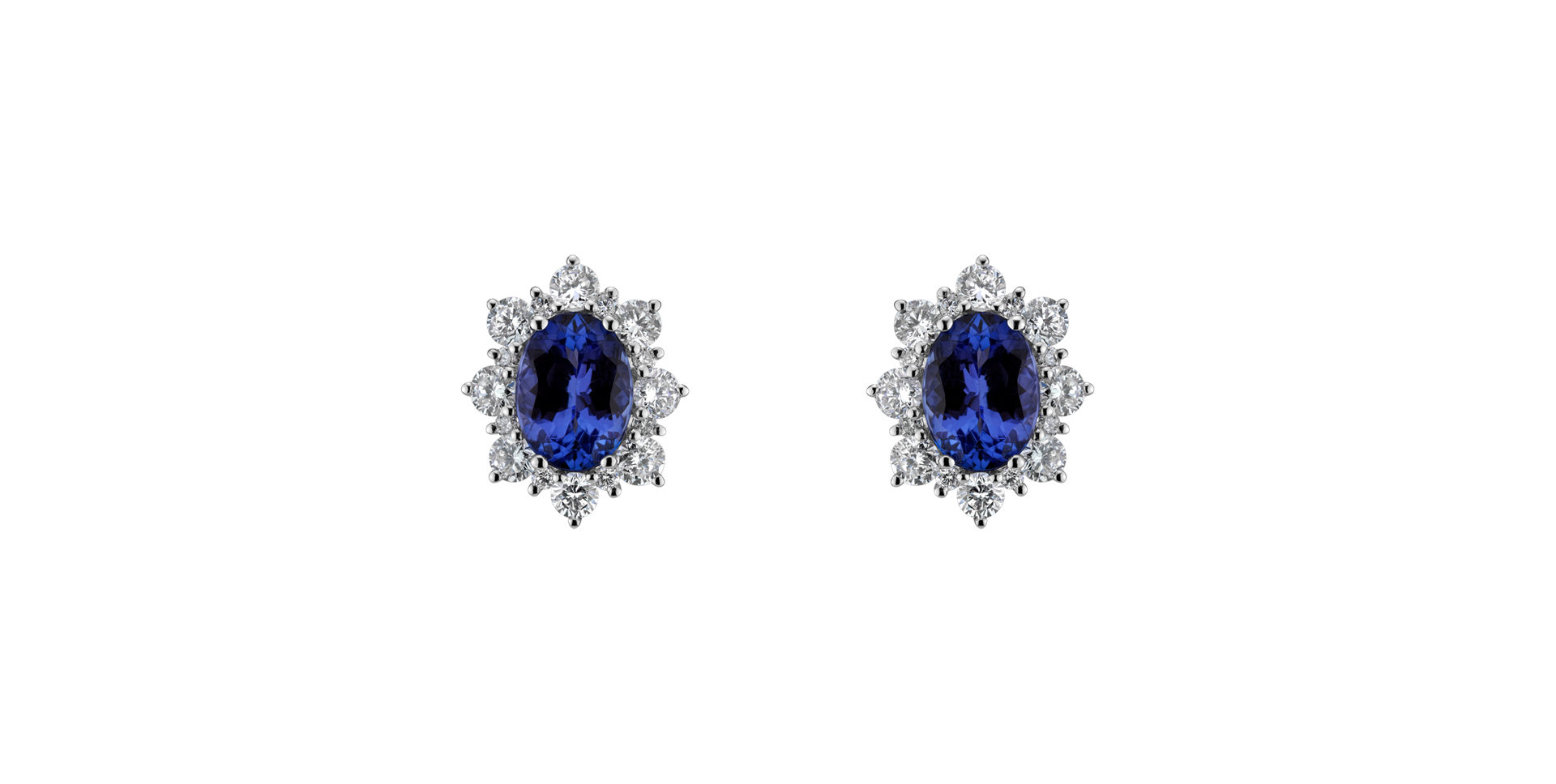 Diamond earrings with Tanzanite Princess