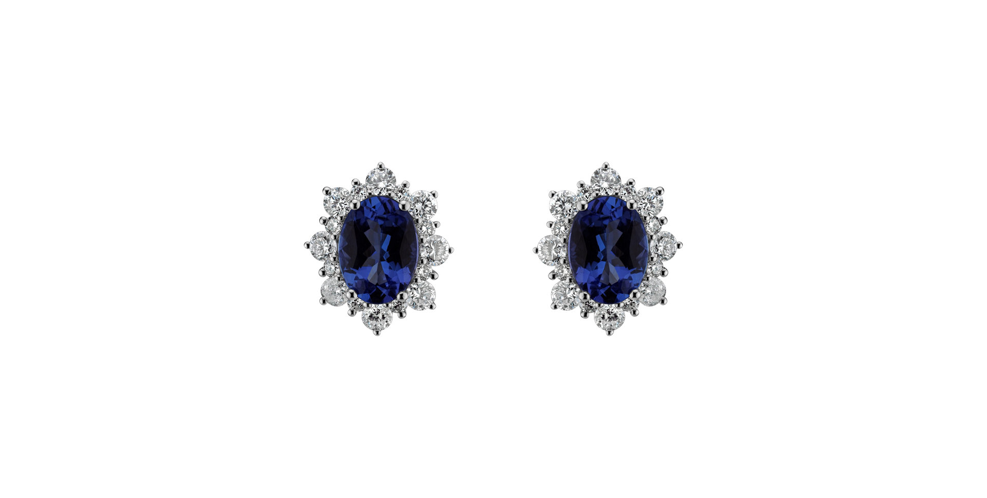 Diamond earrings with Tanzanite Princess