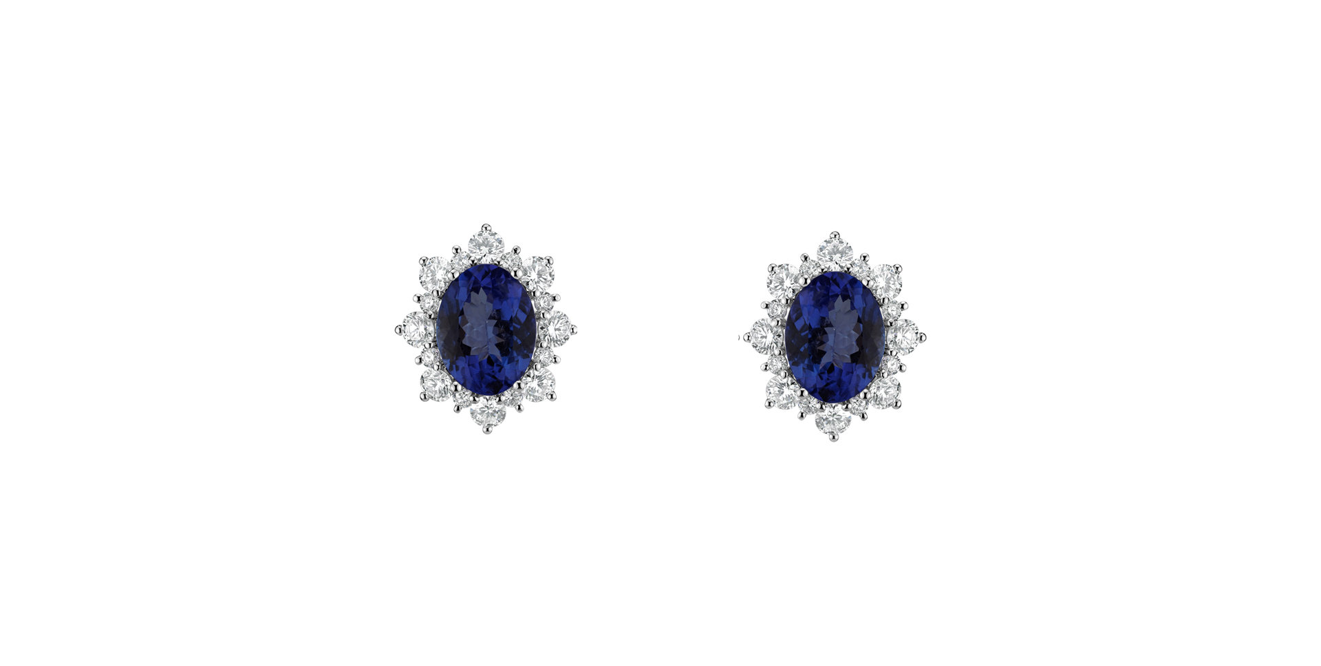 Diamond earrings with Tanzanite Princess