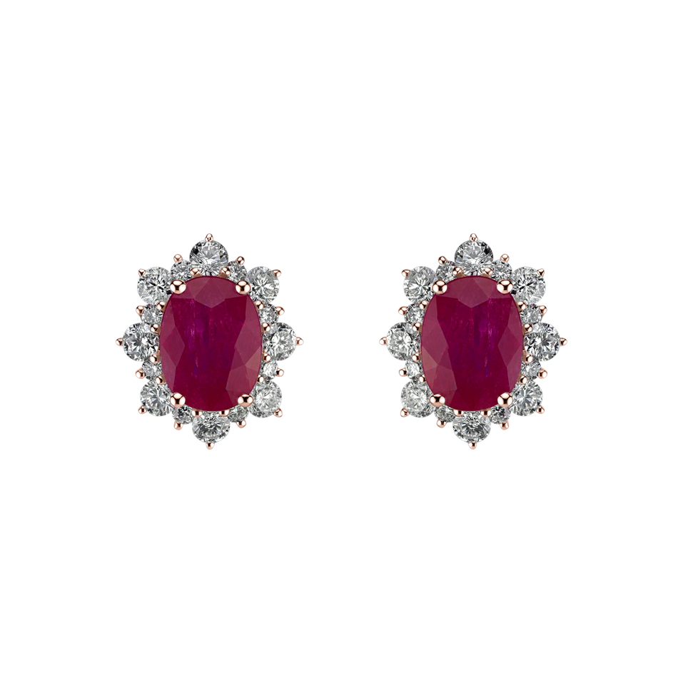 Diamond earrings with Ruby Princess