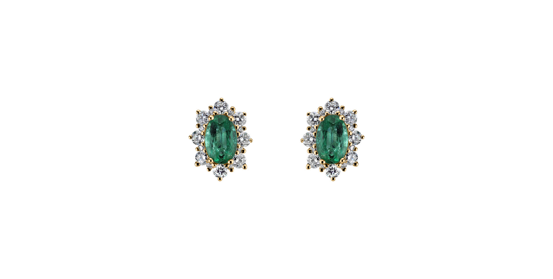 Diamond earrings with Emerald Princess