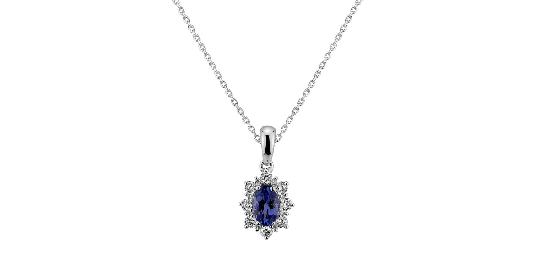 Diamond pendant with Tanzanite Princess