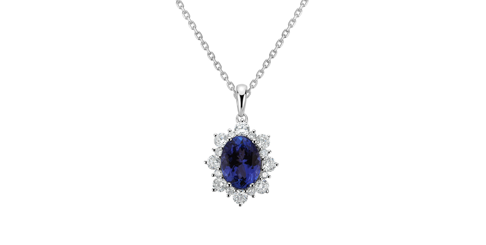 Diamond pendant with Tanzanite Princess