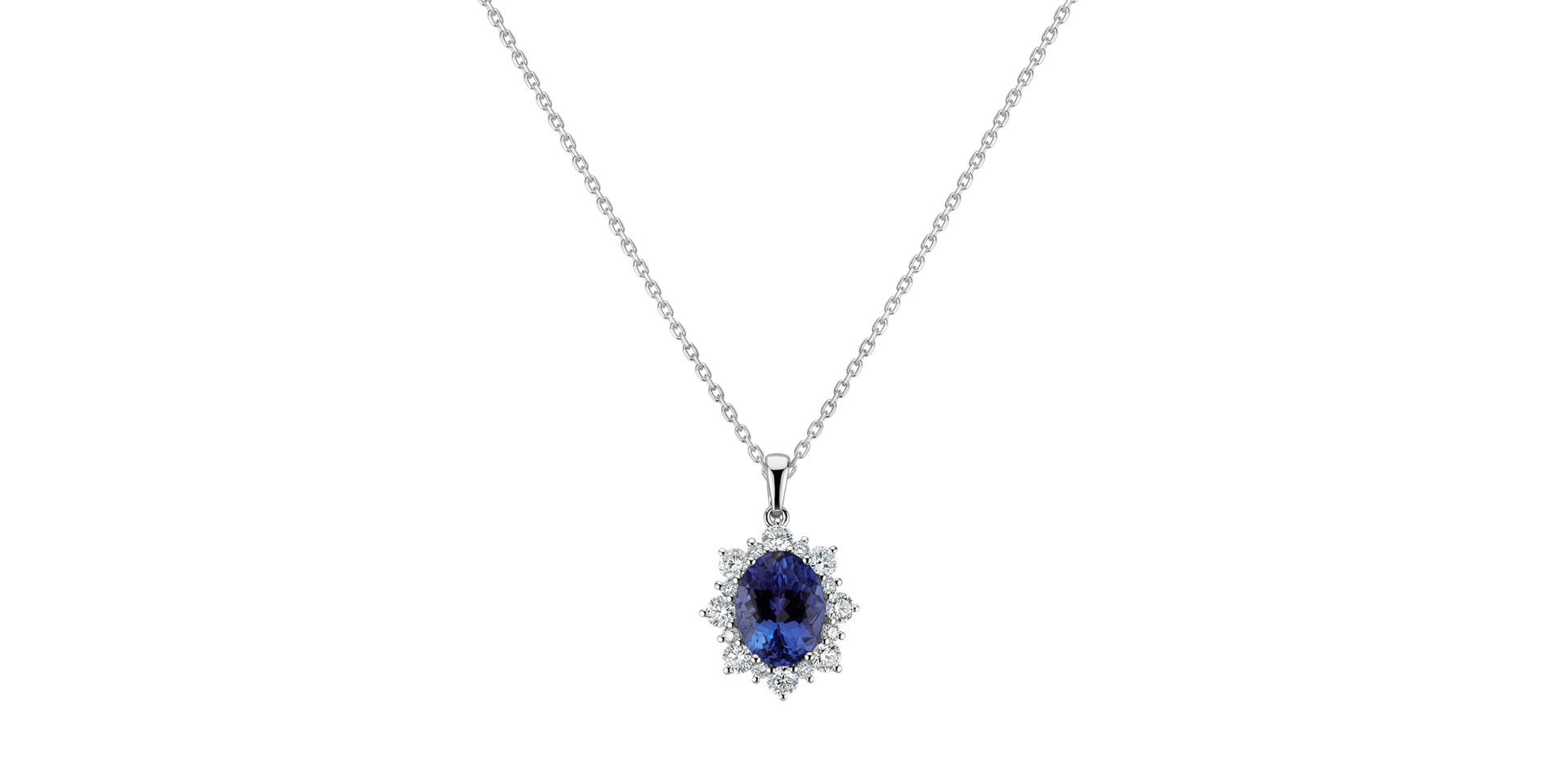 Diamond pendant with Tanzanite Princess