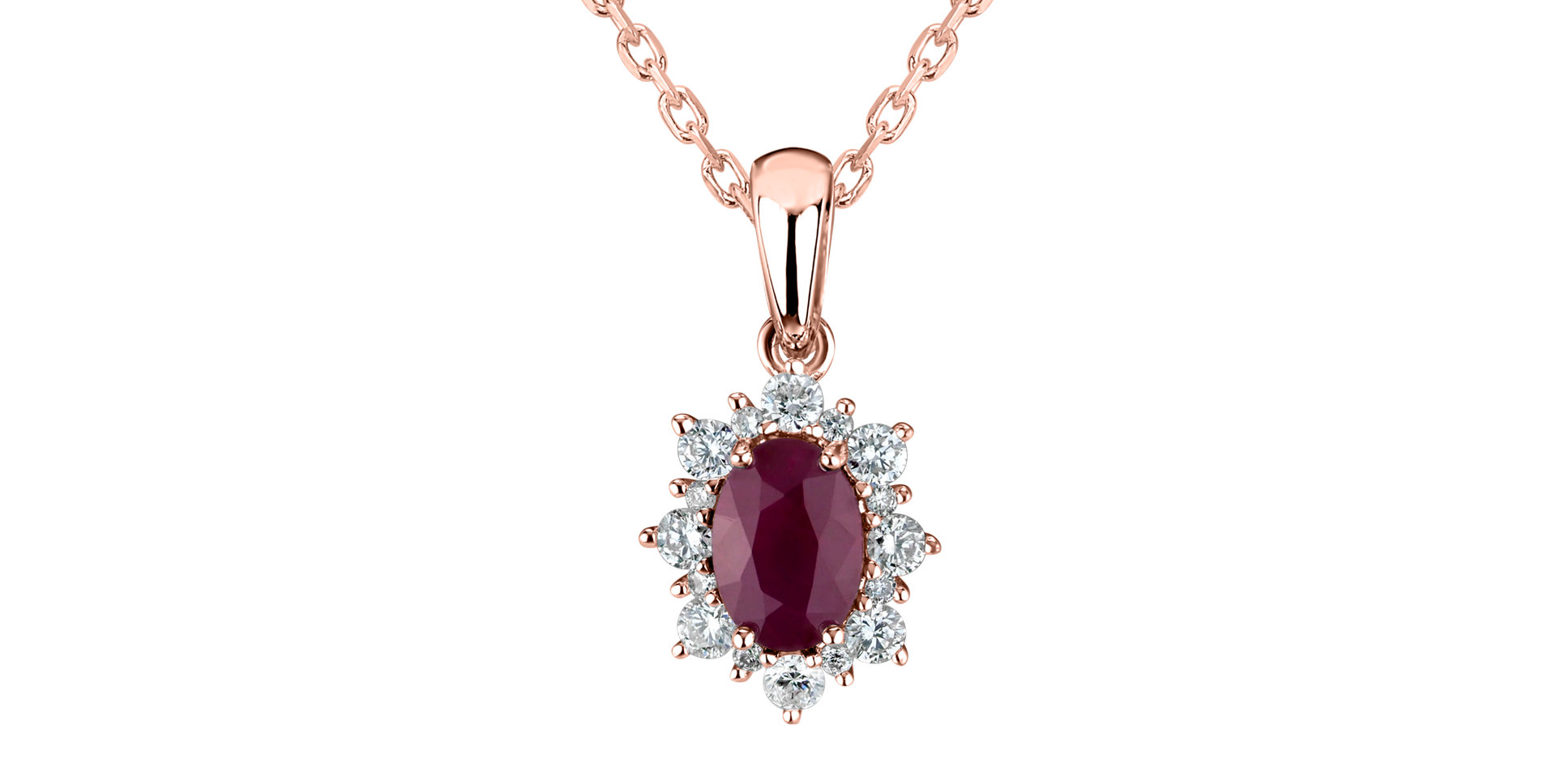 Diamond pendant with Ruby Princess