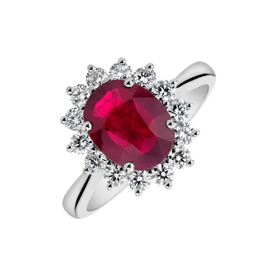 Diamond ring with Ruby Princess Sparkle