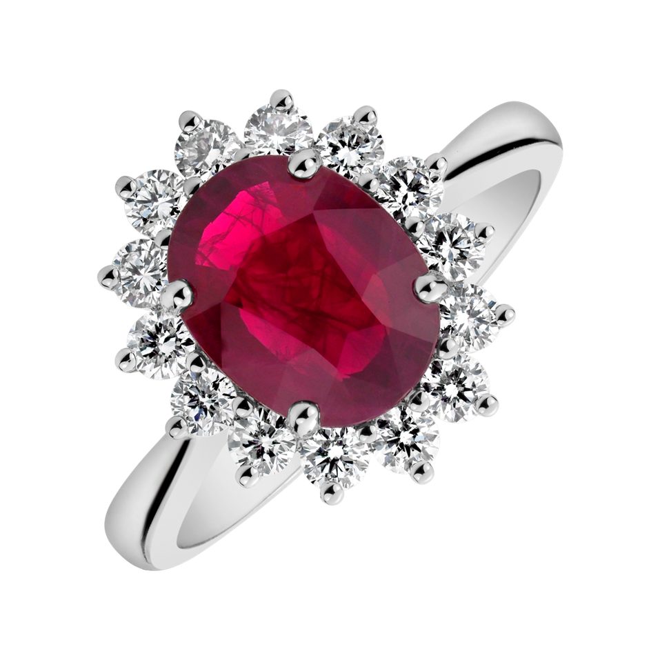 Diamond ring with Ruby Princess