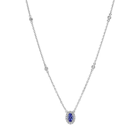 Diamond necklace with Tanzanite Space Gem