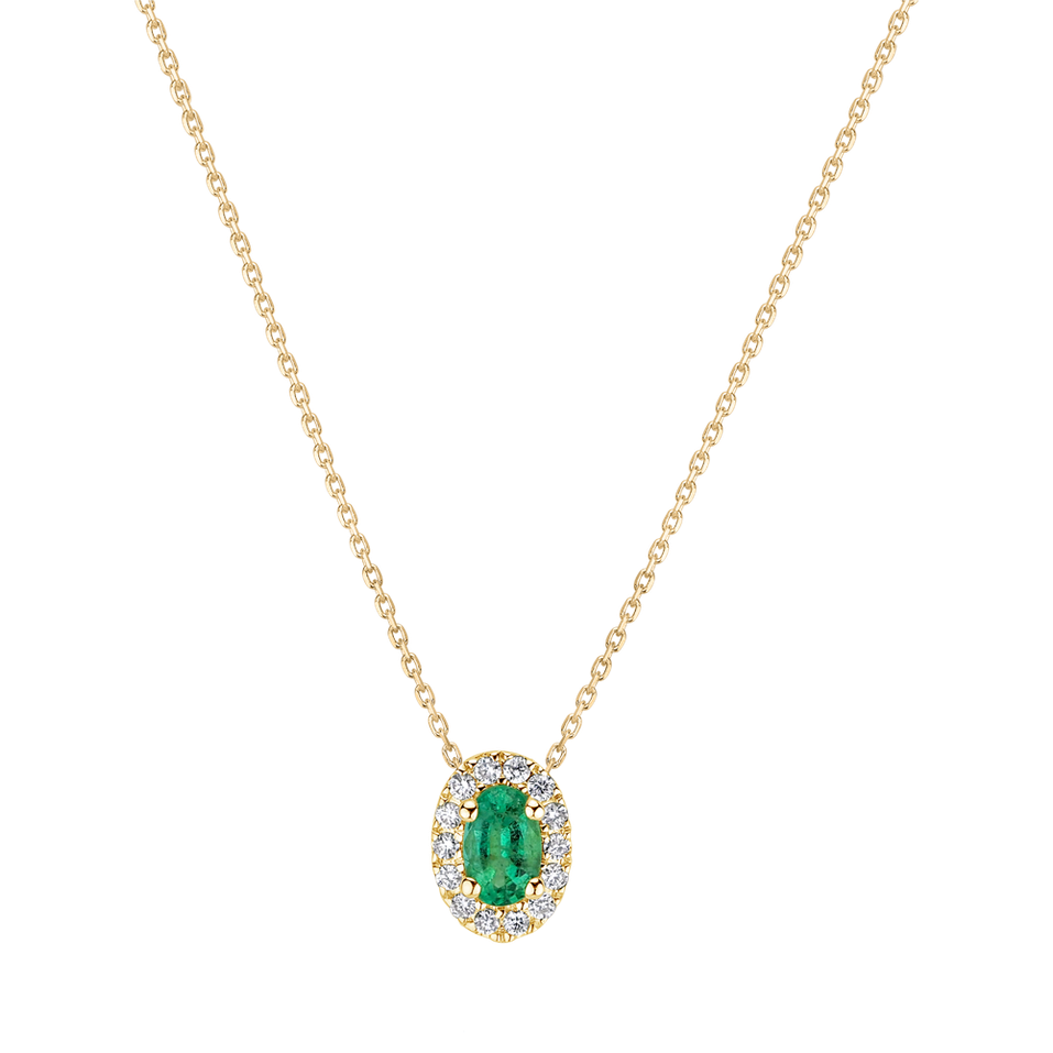 Diamond necklace with Emerald Space Gem