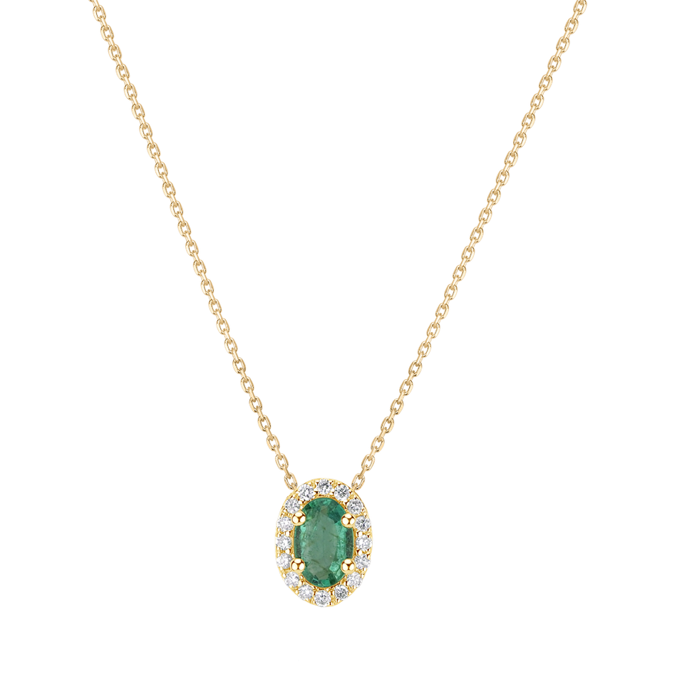 Diamond necklace with Emerald Heaven Aura