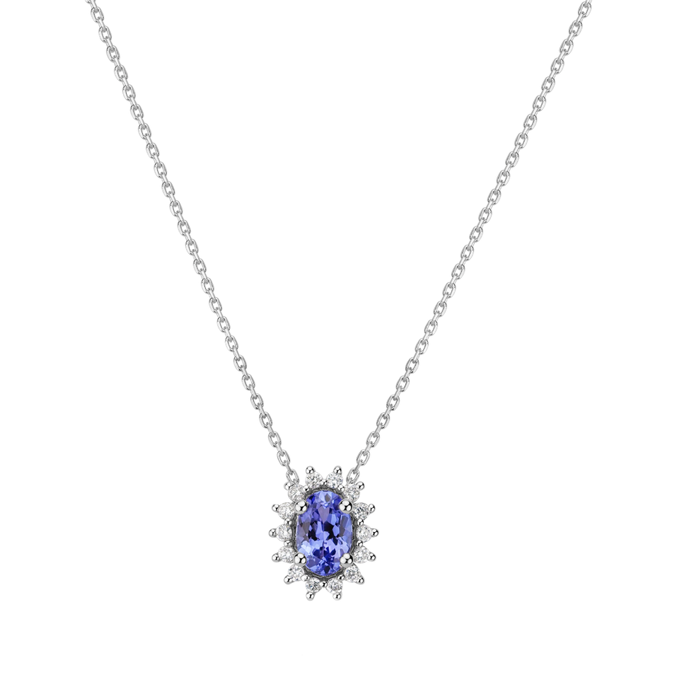 Diamond necklace with Tanzanite Blue Sun