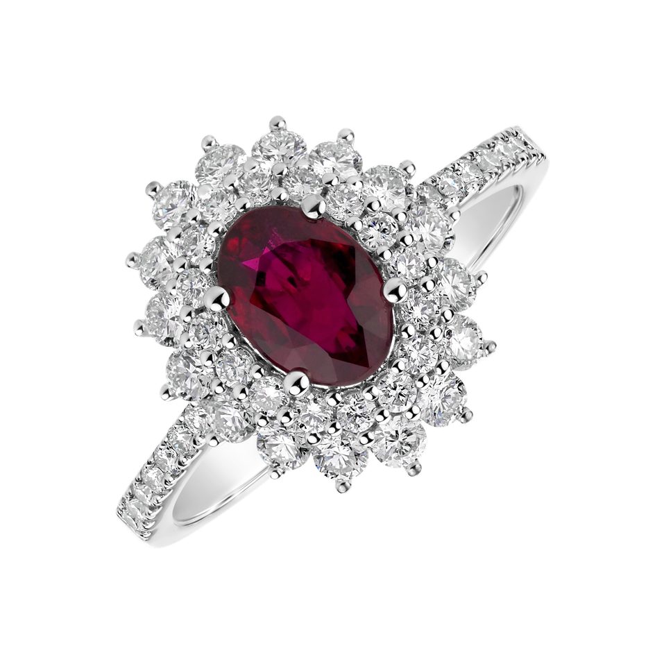 Diamond ring with Ruby Elite Glamour