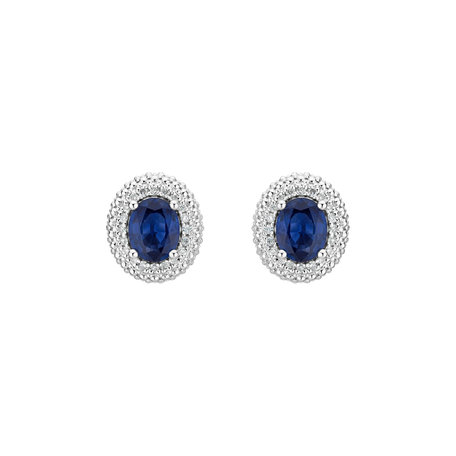 Diamond earrings with Sapphire Royal Sapphire