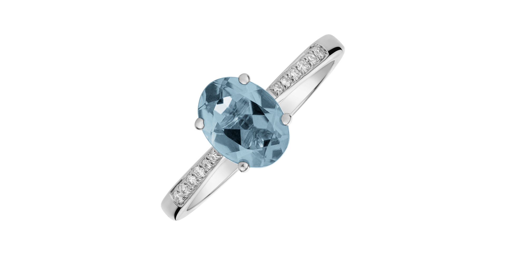 Diamond ring with Topaz Sky Bonbon