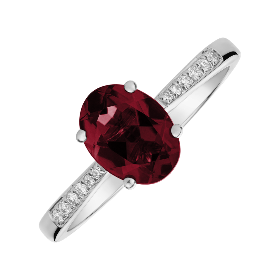 Diamond ring with Tourmaline Purple Bonbon