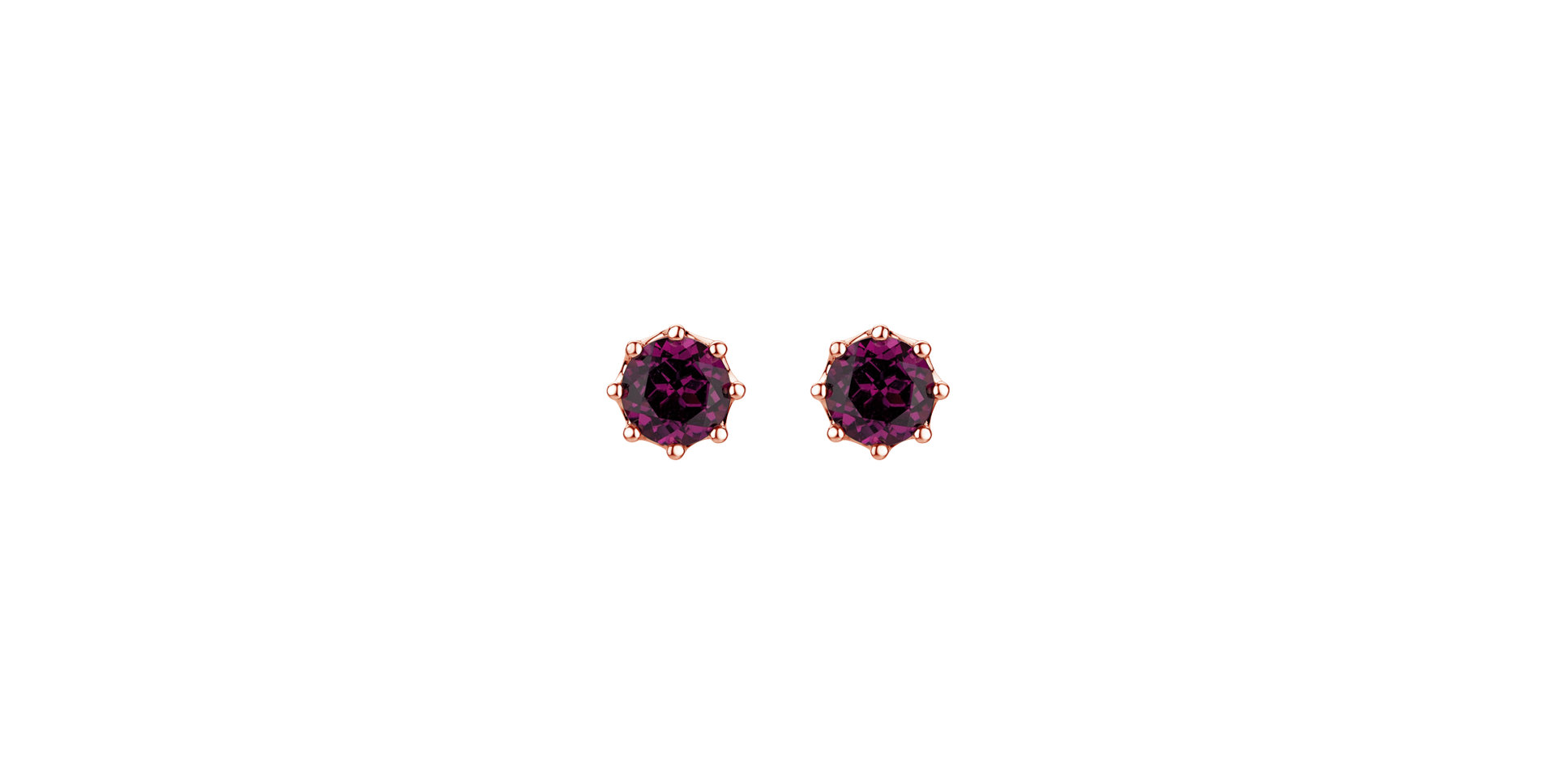 Earrings with Pink Garnet Pink Moon