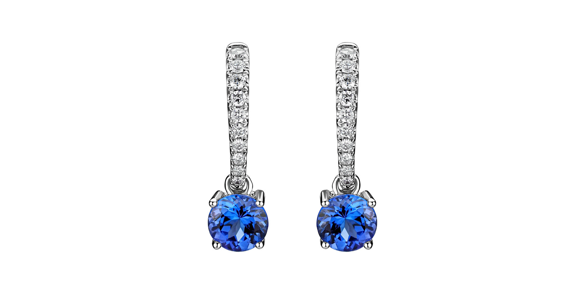 Diamond earrings with Tanzanite Queen Elena