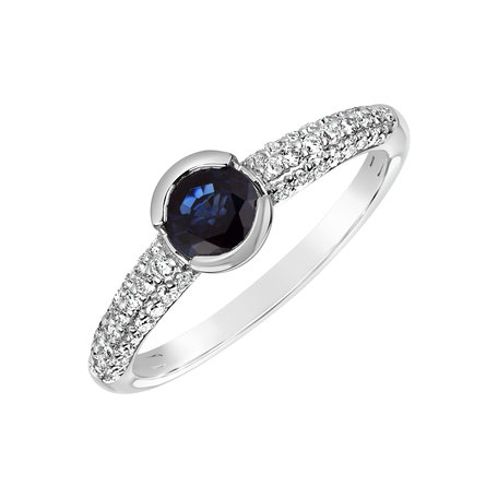 Diamond ring with Sapphire Octavie