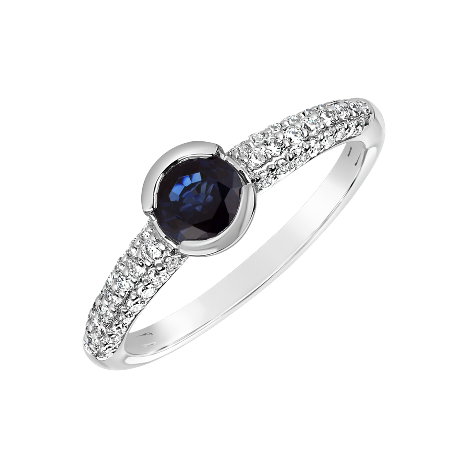 Diamond ring with Sapphire Octavie