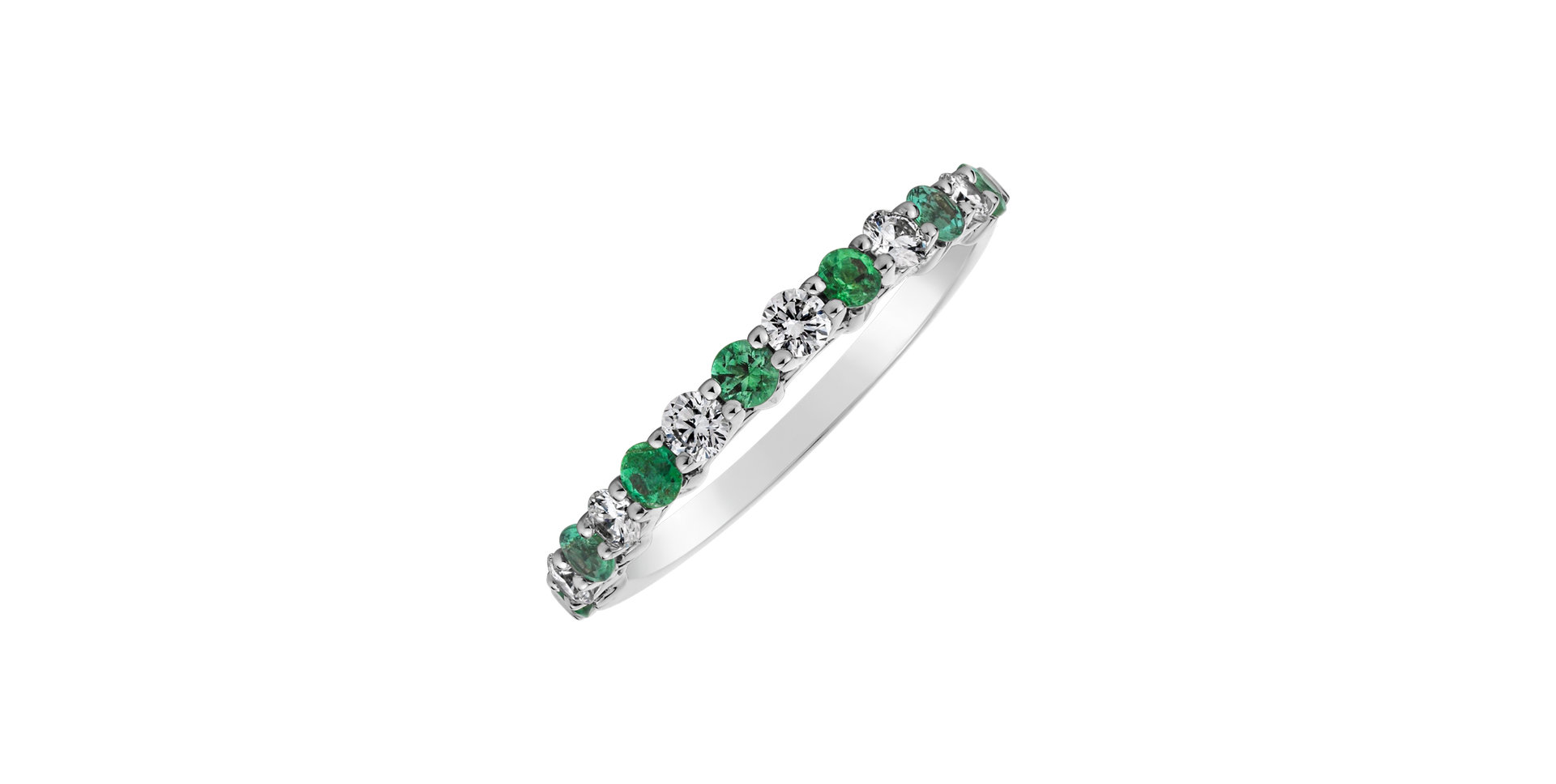 Diamond ring with Emerald Sevasti