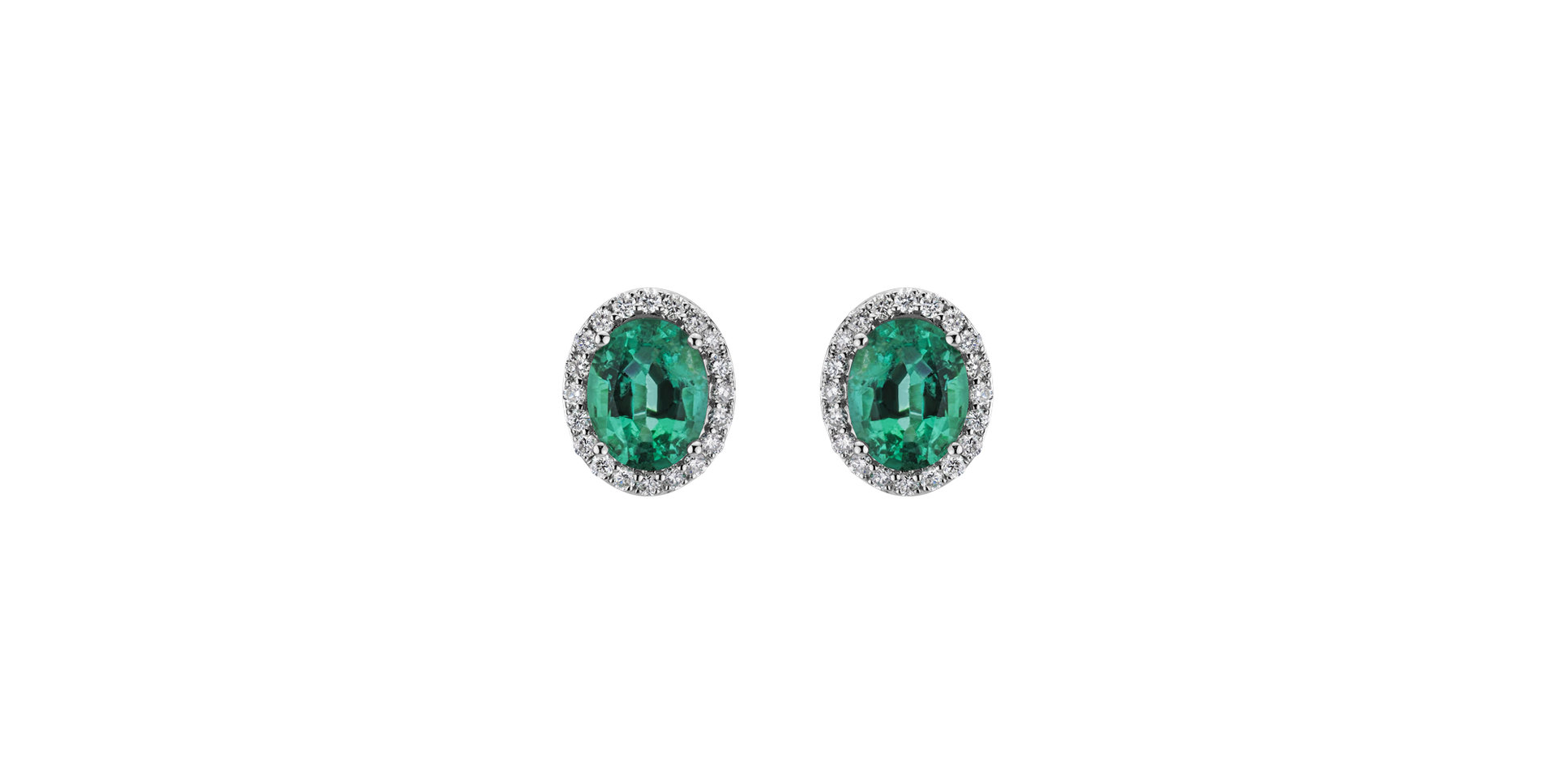 Diamond earrings with Emerald Princess