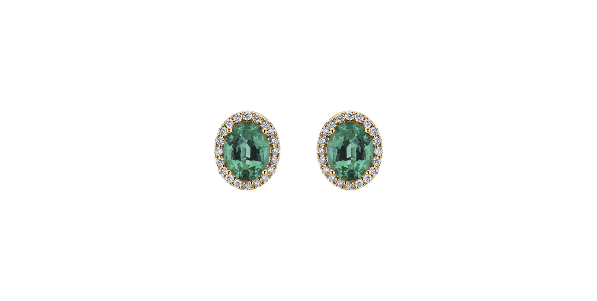 Diamond earrings with Emerald Imperial Allegory