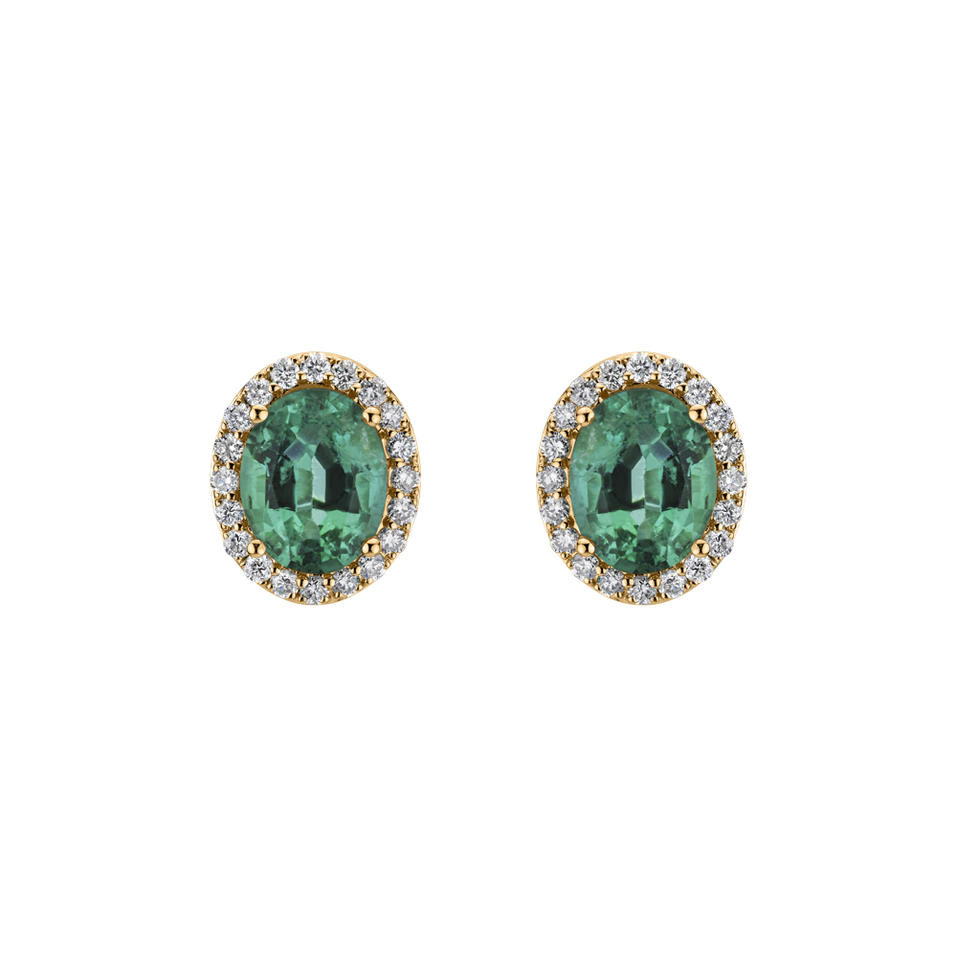 Diamond earrings with Emerald Imperial Allegory