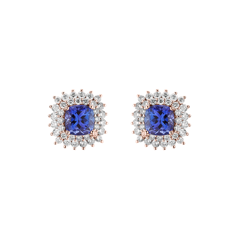 Diamond earrings with Tanzanite Midnight Empire