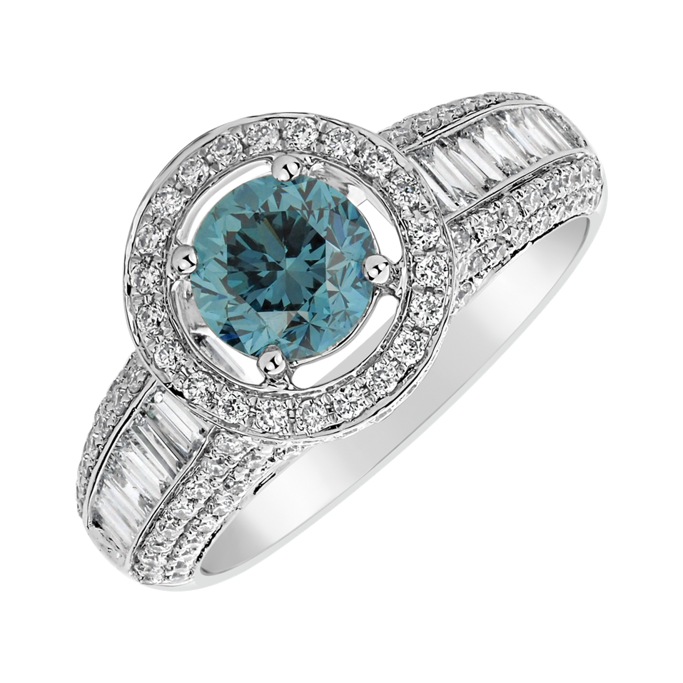 Ring with blue diamonds and white diamonds Blue Majesty