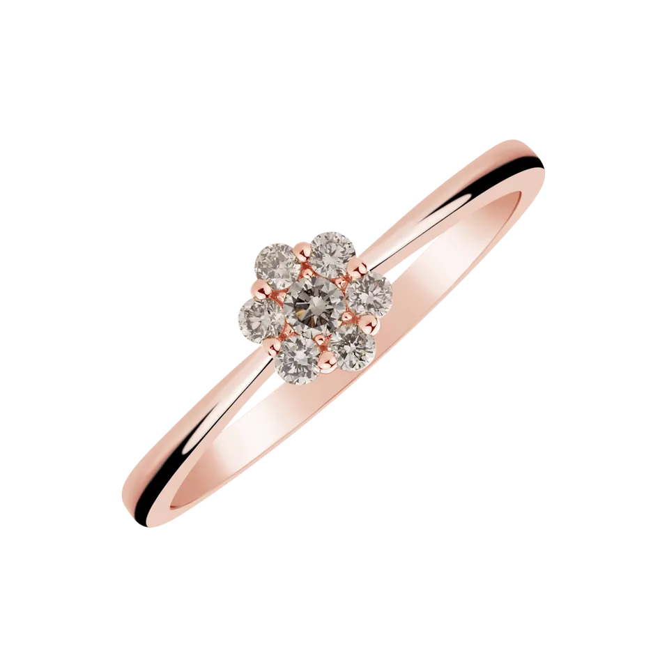 Ring with brown diamonds Delicate Bloom