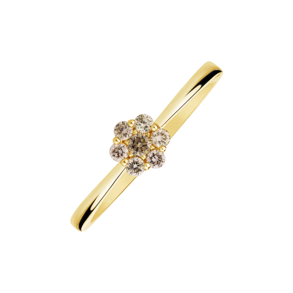 Ring with brown diamonds Delicate Bloom