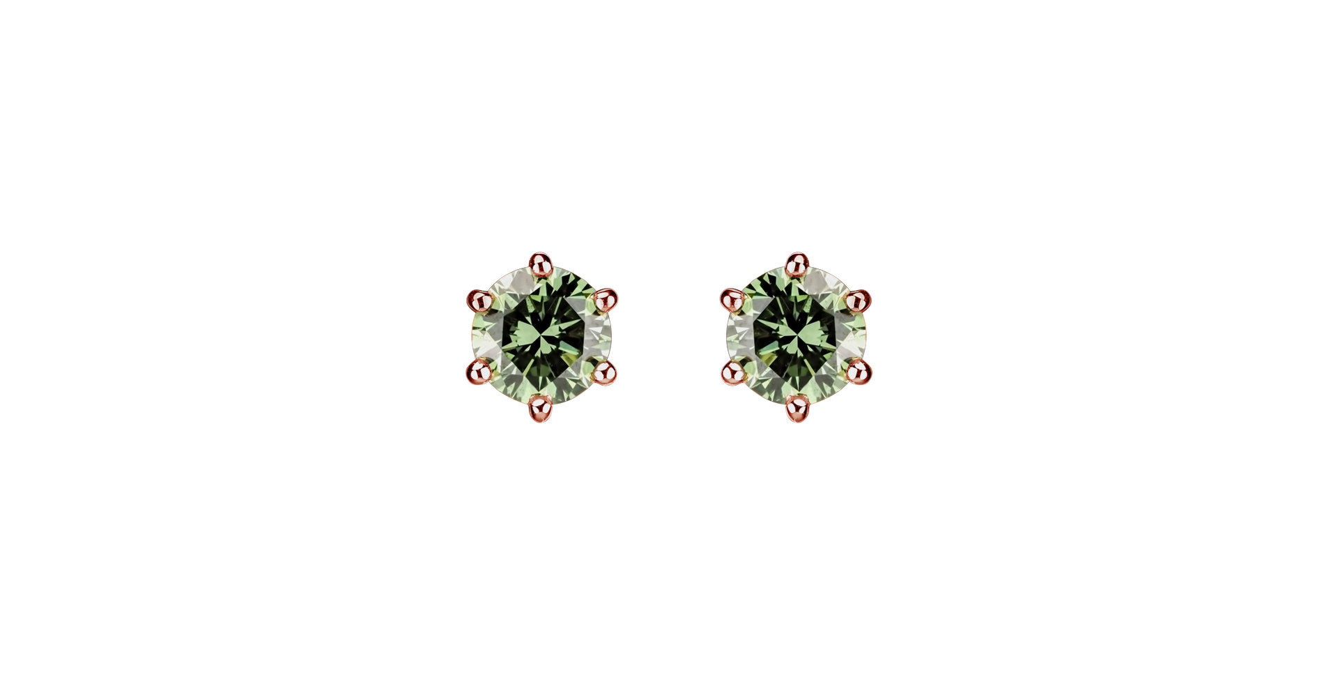 Earrings with green diamonds Vesper Romance