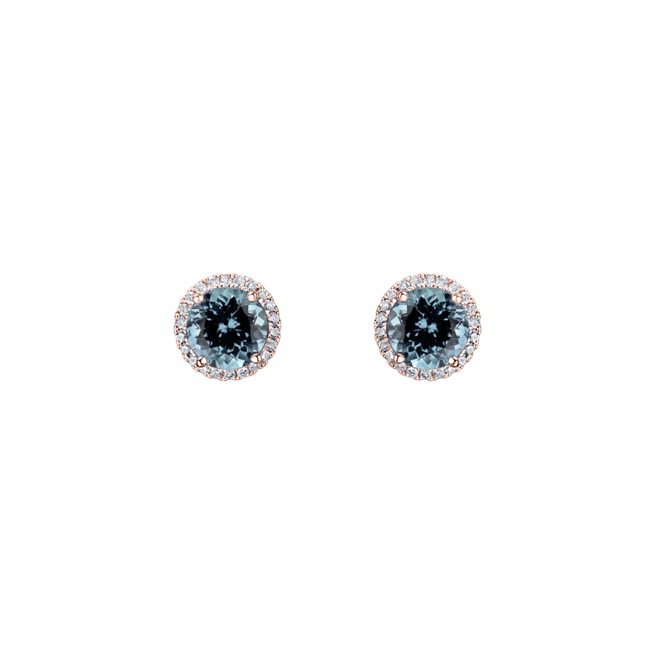 Diamond earrings with Topaz Royal Galaxy