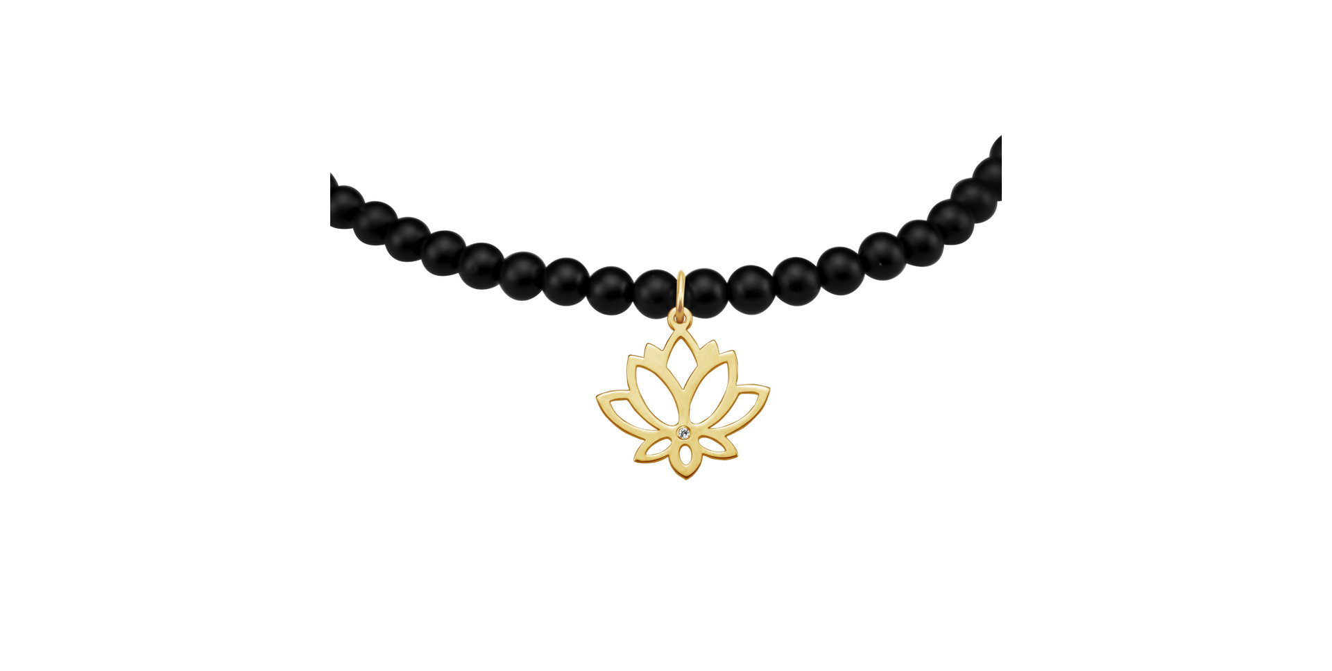 Diamond bracelet with Agate Dark Lotus