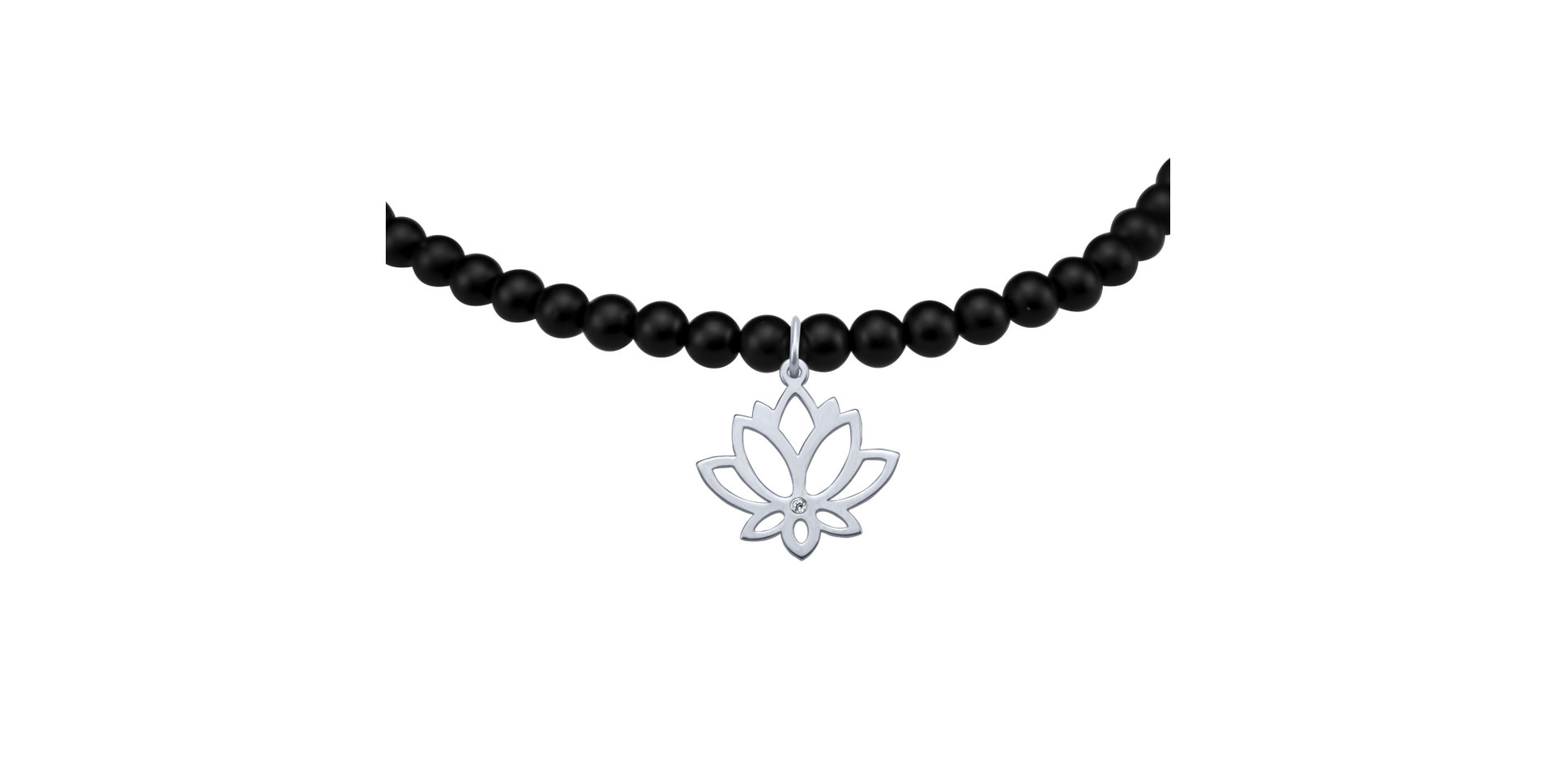 Diamond bracelet with Agate Dark Lotus