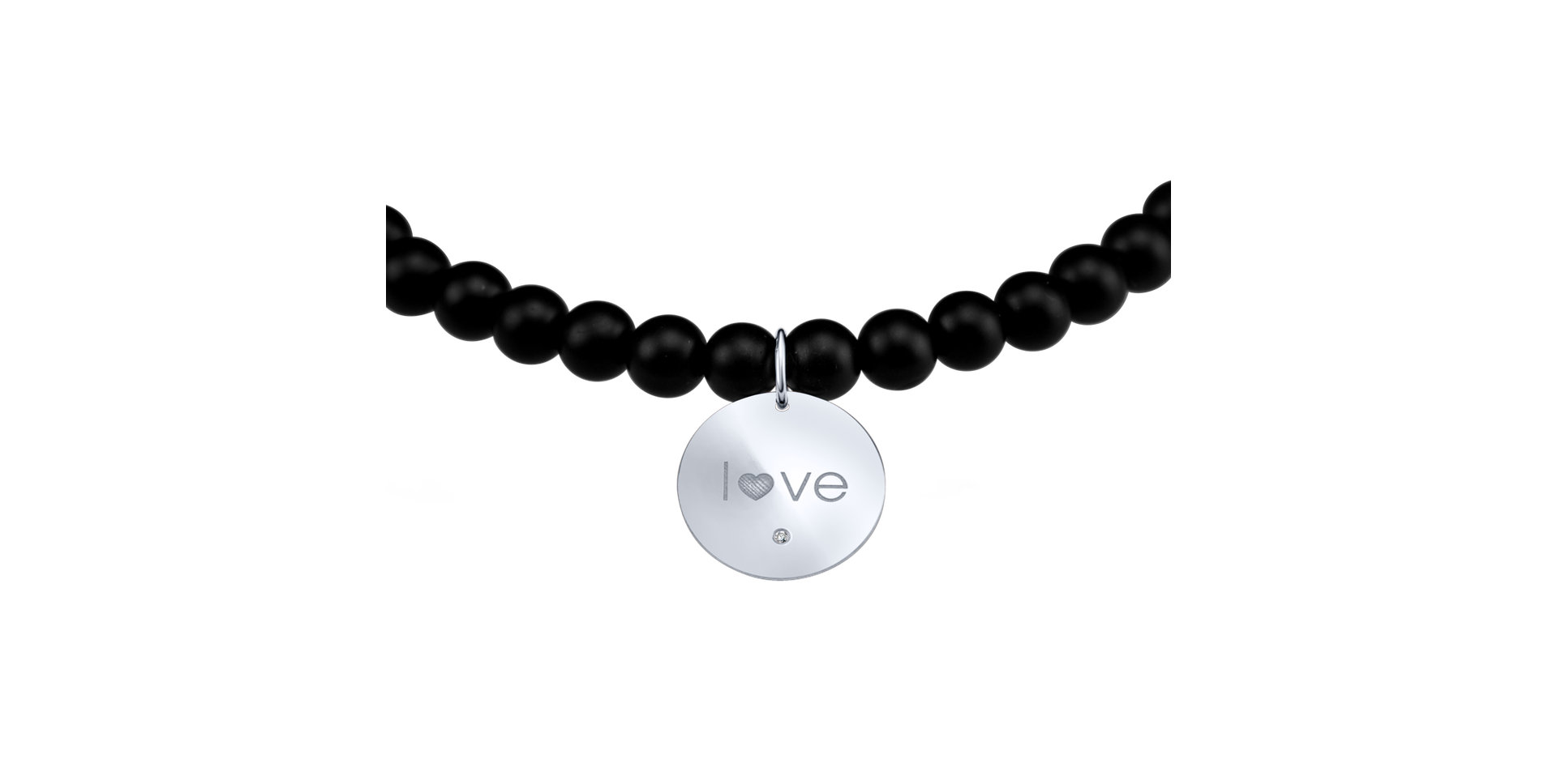 Diamond bracelet with Agate Dark Love