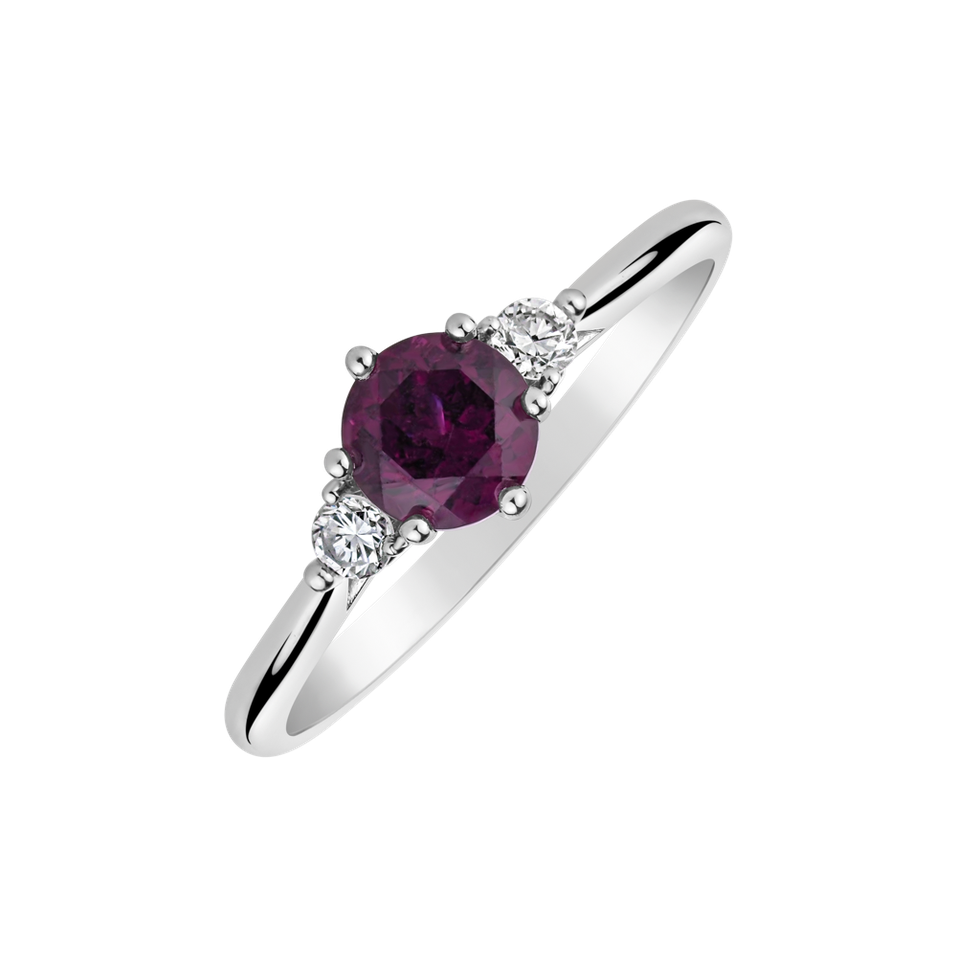Ring with Garnet and diamonds Midnight Serenity