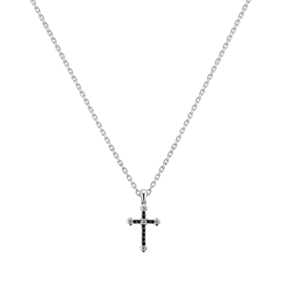 Pendant with black diamonds Dark Cross