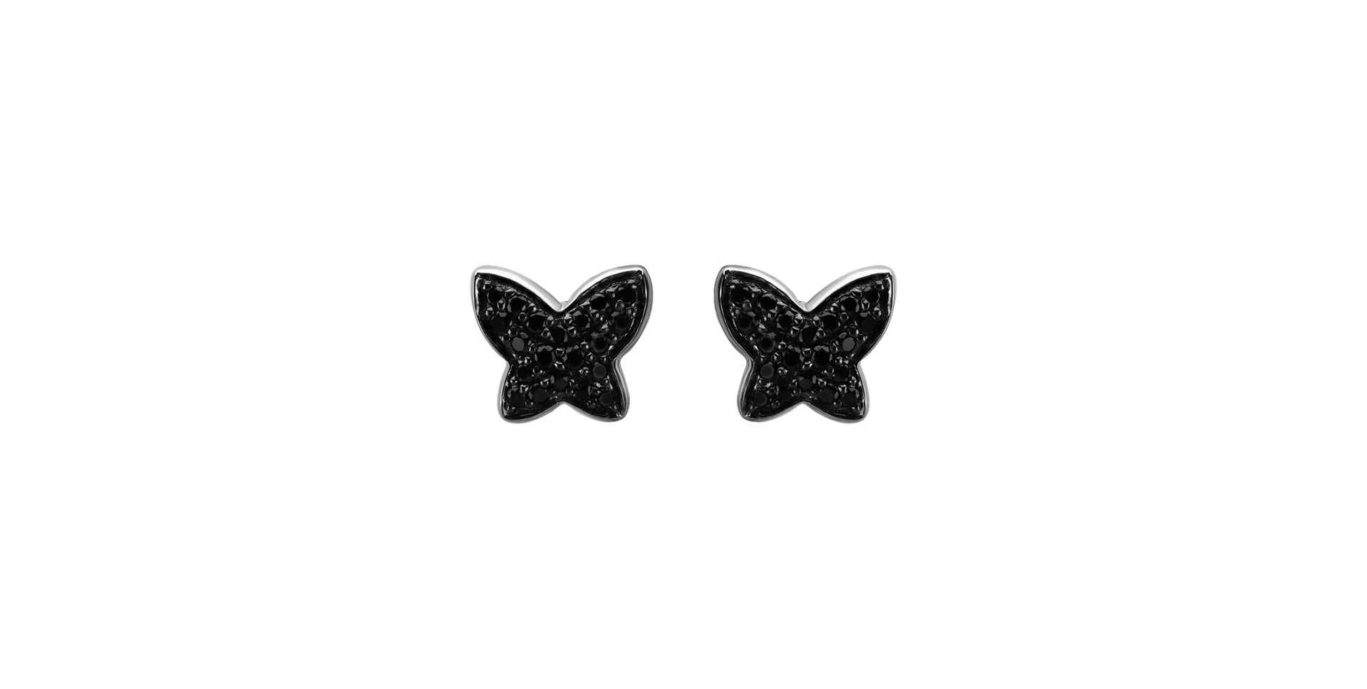 Earrings with black diamonds Amazing Butterfly