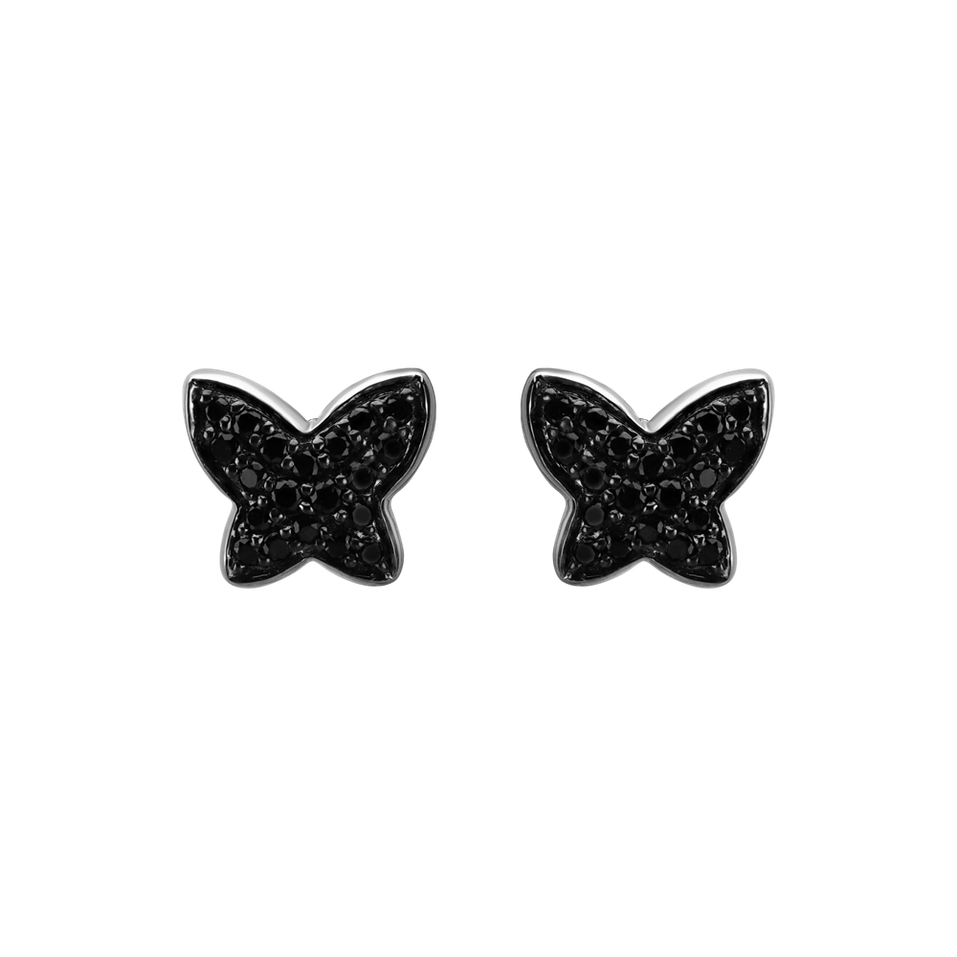 Earrings with black diamonds Amazing Butterfly