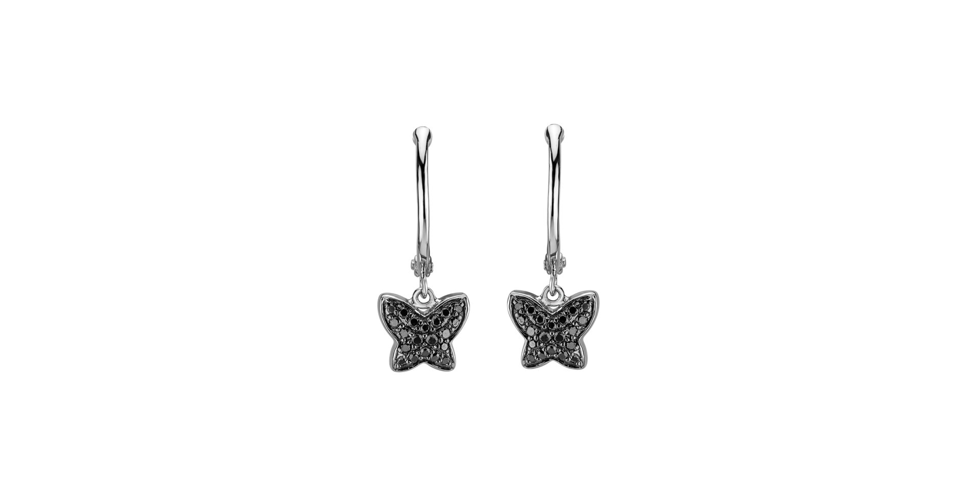 Earrings with black diamonds Amazing Butterfly