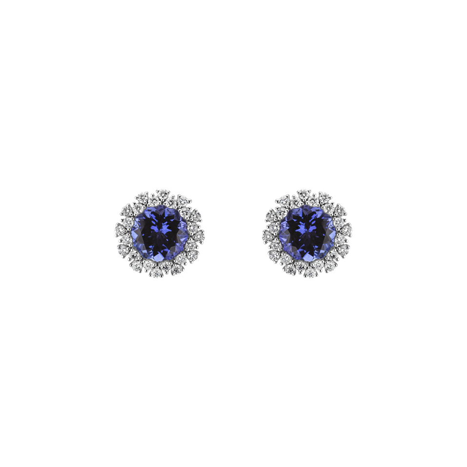 Diamond earrings with Tanzanite Honorable Mind