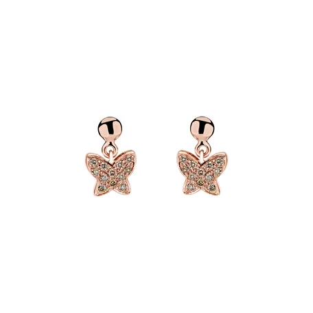 Earrings with brown diamonds Amazing Butterfly