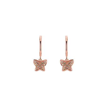 Earrings with brown diamonds Amazing Butterfly
