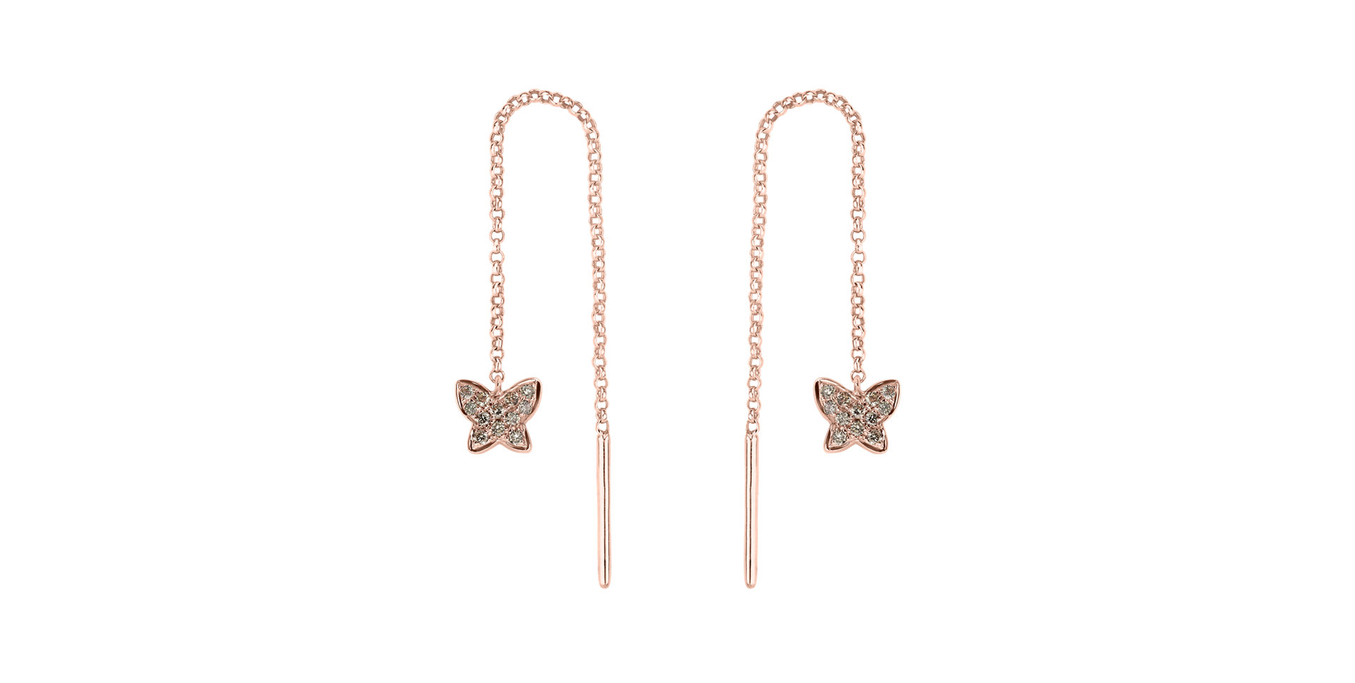 Earrings with brown diamonds Amazing Butterfly
