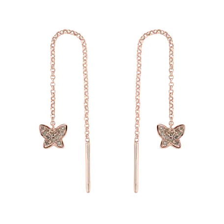Earrings with brown diamonds Amazing Butterfly