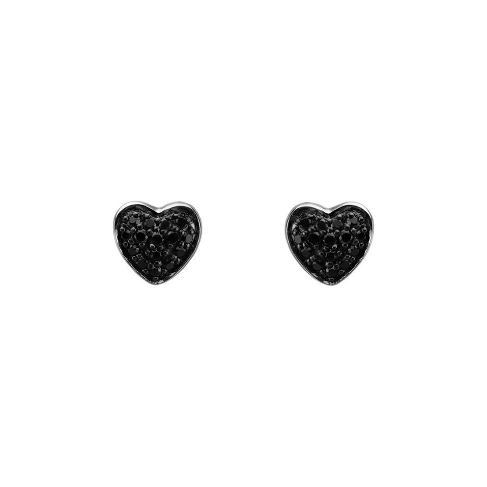Earrings with black diamonds Amazing Heart