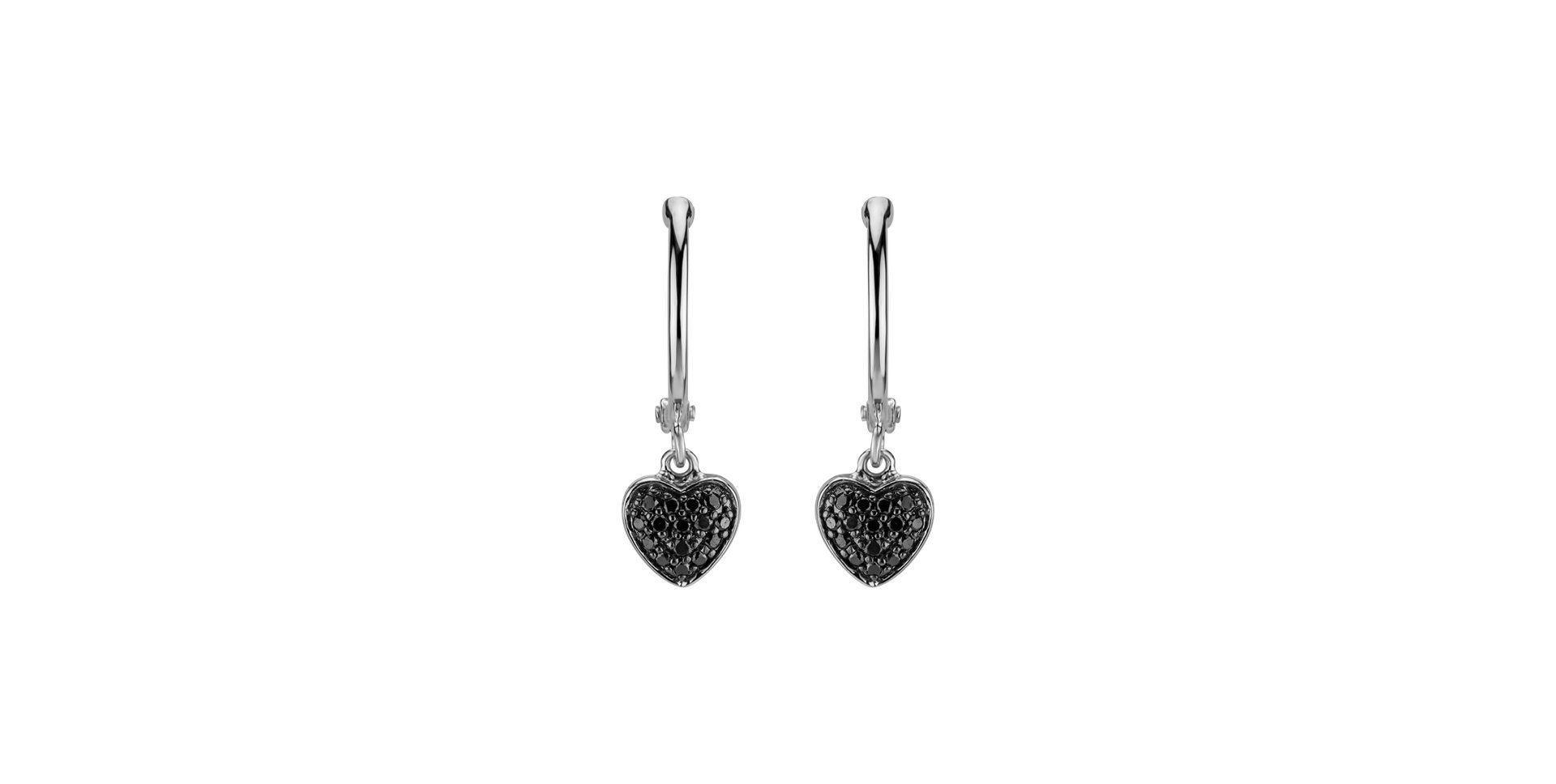 Earrings with black diamonds Amazing Heart