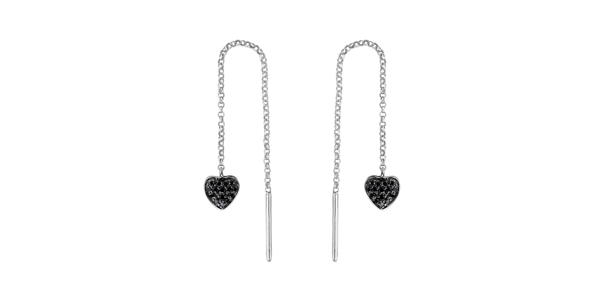 Earrings with black diamonds Amazing Heart
