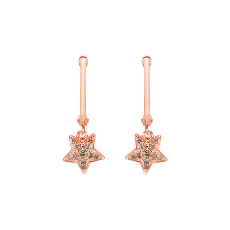 Earrings with brown diamonds Amazing Night